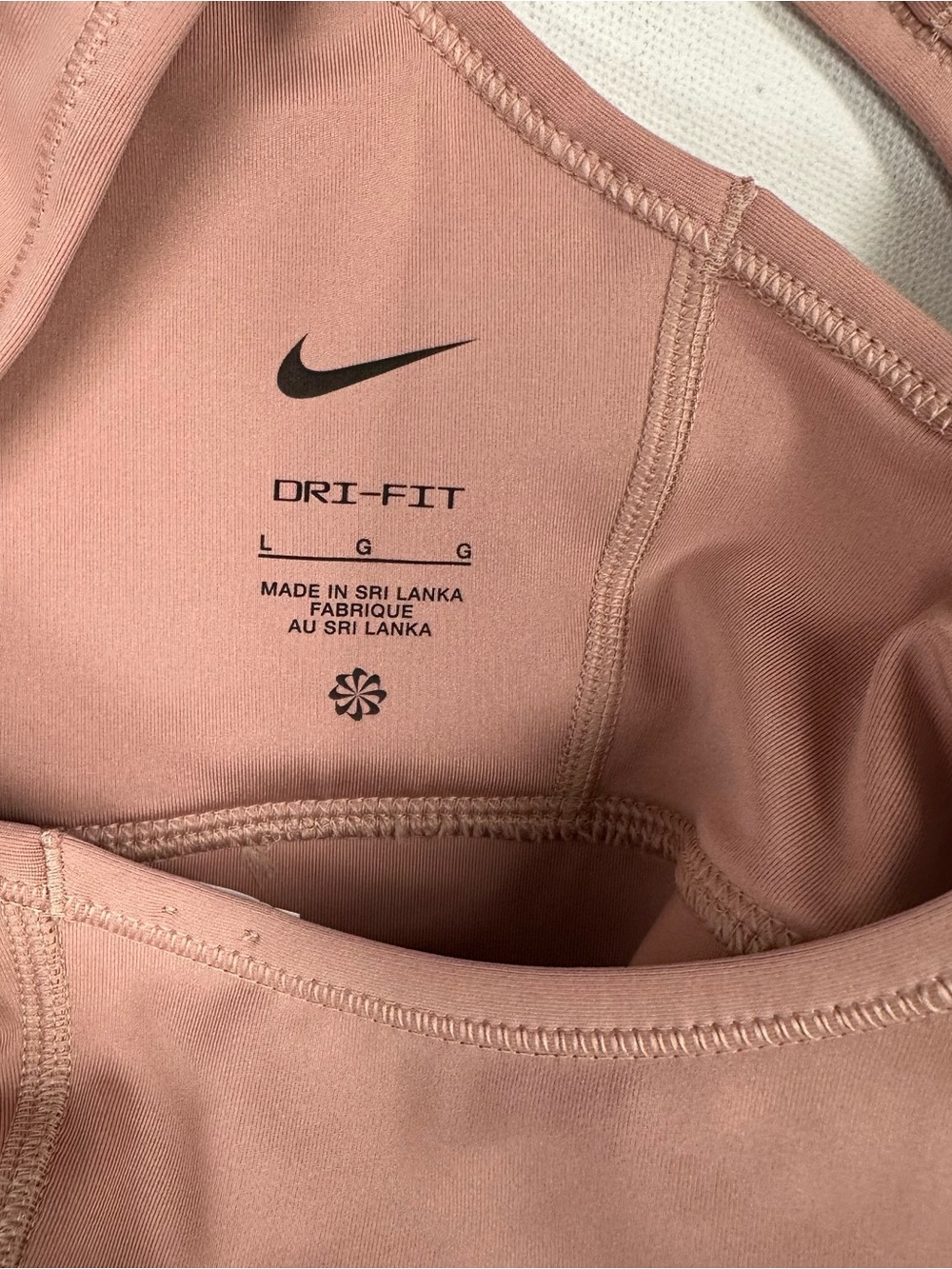 Nike Dri Fit Sports Bra Womens Large Pink Swoosh Long Line CZ4496 Training NWT - Picture 4 of 4